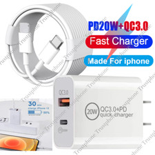 20W PD QC 3.0 Fast Wall Charger USB C Power Adapter For iPhone 14 13 12 11 XR XS