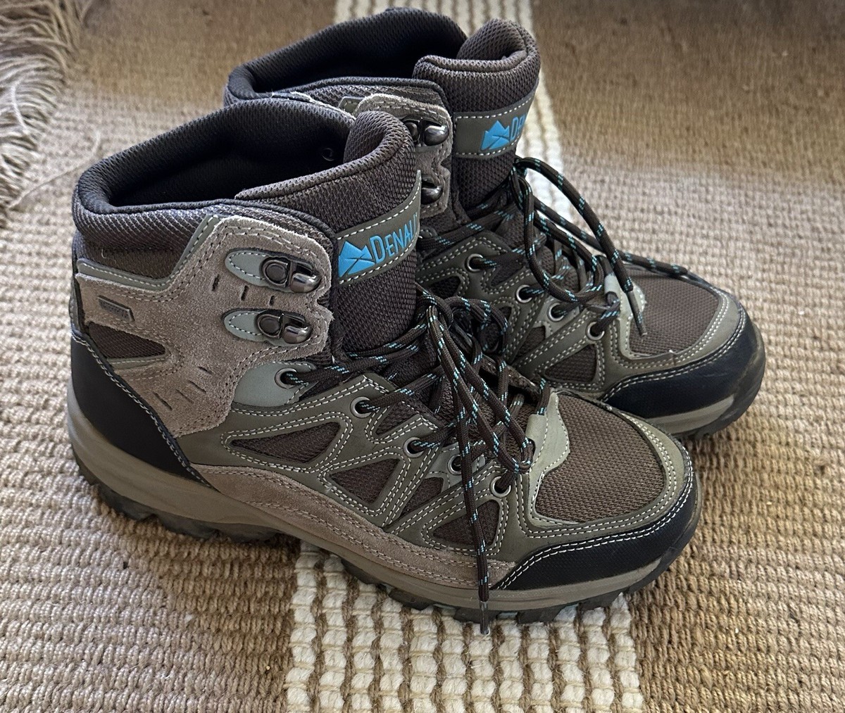 Denali Men\'s Gray and White Hiking Boots DENALI Mens Leather Boots Gray Black Trail Hiking Walking  main image 3