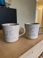 2 vintage corning ware coffee cups. Spring Pond Pattern. Free Shipping!