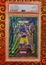 2023 Panini Prizm Puka Nacua Green Wave Prizm Rookie #357 PSA 10 Gem Mint Rams