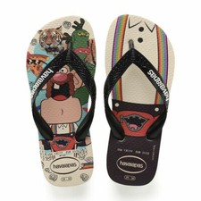 NWOB KIDS HAVAIANAS TOP CARTOON FLIP FLOPS 20 US 13Child /1Youth Beige