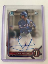 2022 1st Bowman Chrome Yeison Morrobel Auto Autograph #CPAYML Texas Rangers (11)