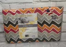 Glenna Jean Calliope Nursery Window Valence Red, Orange, Brown Chevron 70 X 18