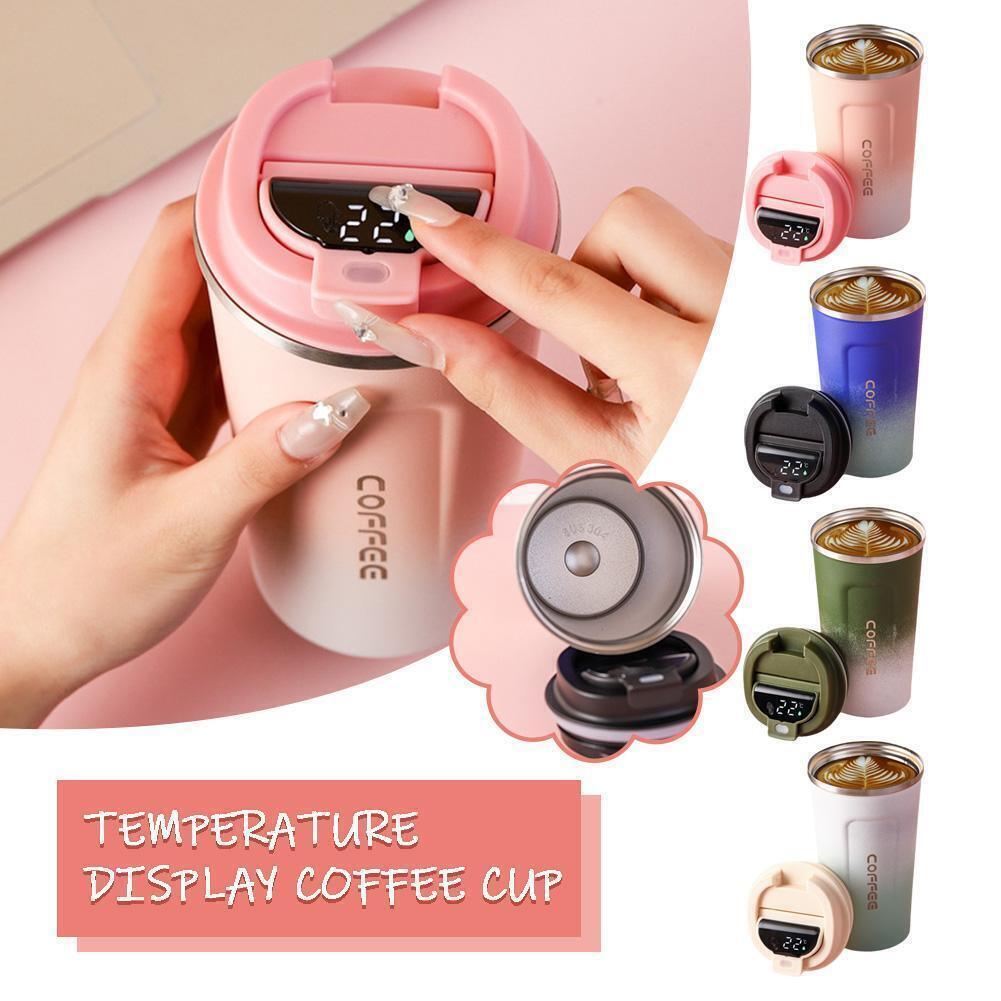 510ml Temperature Display Coffee Cup Stainless Steel Insulated-Cup Proof J4  INV