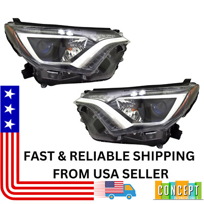 For Toyota 2016-2018 RAV4 USA Built Headlight w/Bulb PAIR TO2502247, 81150-0R080