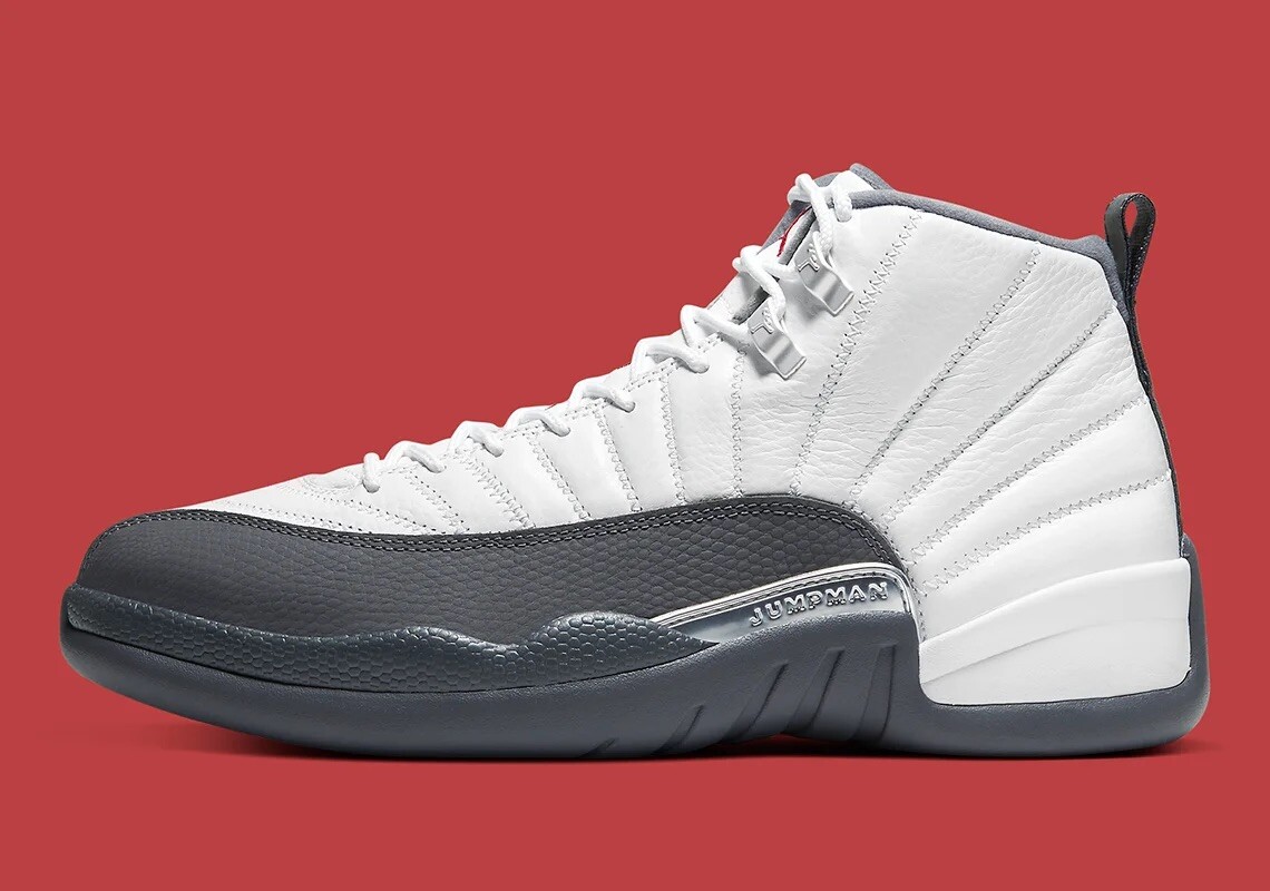 white dark grey jordan 12
