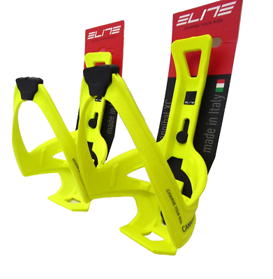 Elite SRL Cannibal XC Water Bottle Cage: Yellow Flou/Black Graphic, PAIR