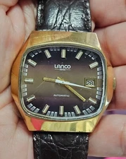 Lanco  Automatic Antimagnetic 37007 Brown Dial Vintage Men's Watch 17 Jewels
