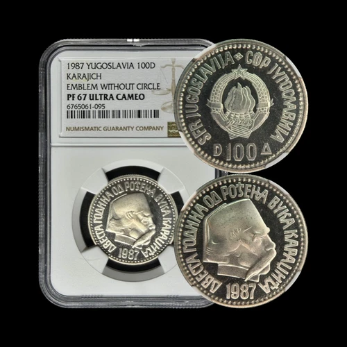 YUGOSLAVIA. 1987, 100 Dinara - NGC PF67 - Vuk Karadzic, Without Circle 095