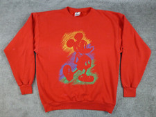 Vintage 90  s Mickey Mouse Red Disney Designs USA Sweatshirt Women  s READ Large