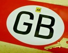 GB AA Italian Job Style Country ID Plate Car Sticker 6" Bumper Boot Mini Classic