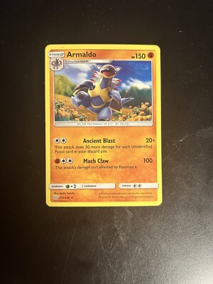 Pokémon TCG Armaldo Sun and Moon Cosmic Eclipse 112/236 Regular Rare