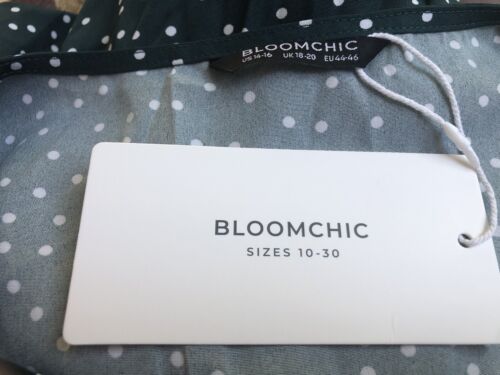 BloomChic A Line Short Sleeve MIDI Green Dress Size 14/16 1X NWT Elastic Waist - Picture 5 of 7