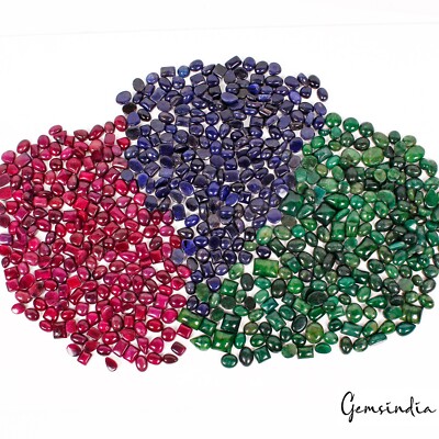 5000 Ct Natürliche Ruby Saphir Smaragd Mix Cabochon Lose Edelsteine, 600 Stk
