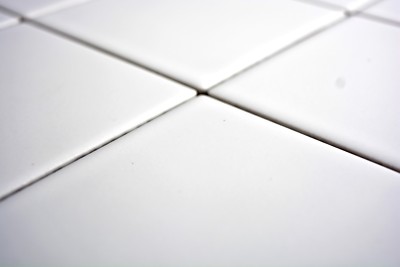 Mosaïque Céramique Blanche Mat – 10 Plaques Pour Cuisine, Salle De Bain Ou Piscine
