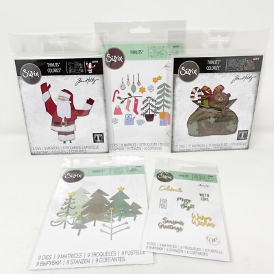 Sizzix Thinlits Winter Christmas Cutting Dies Bundle Tim Holtz Santa NEW