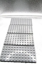 Original LEGO Part 6x12 Base Plate Dark Gray Replacement #3028 x 4