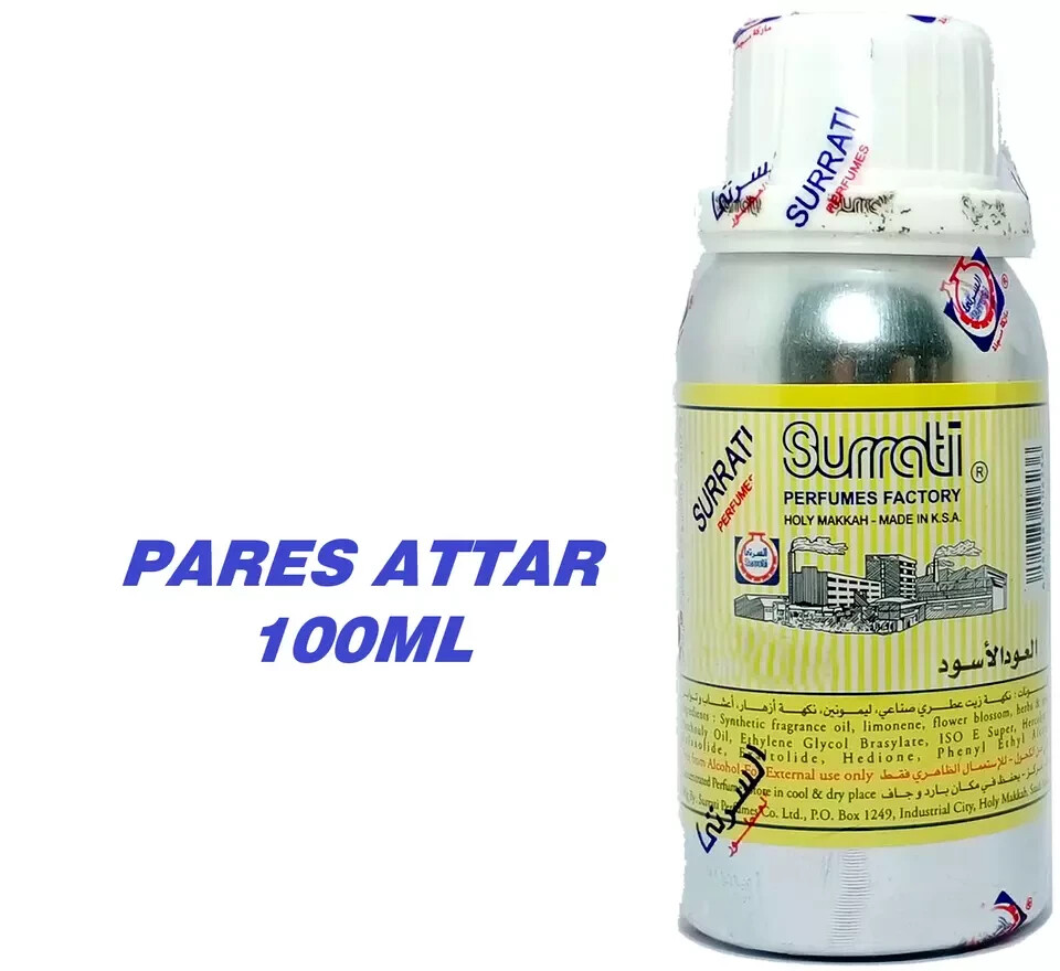 Aceite de Perfume Surrati Concentrado PARES Attar Aceite Puro 100 ML Exclusivo Embalado