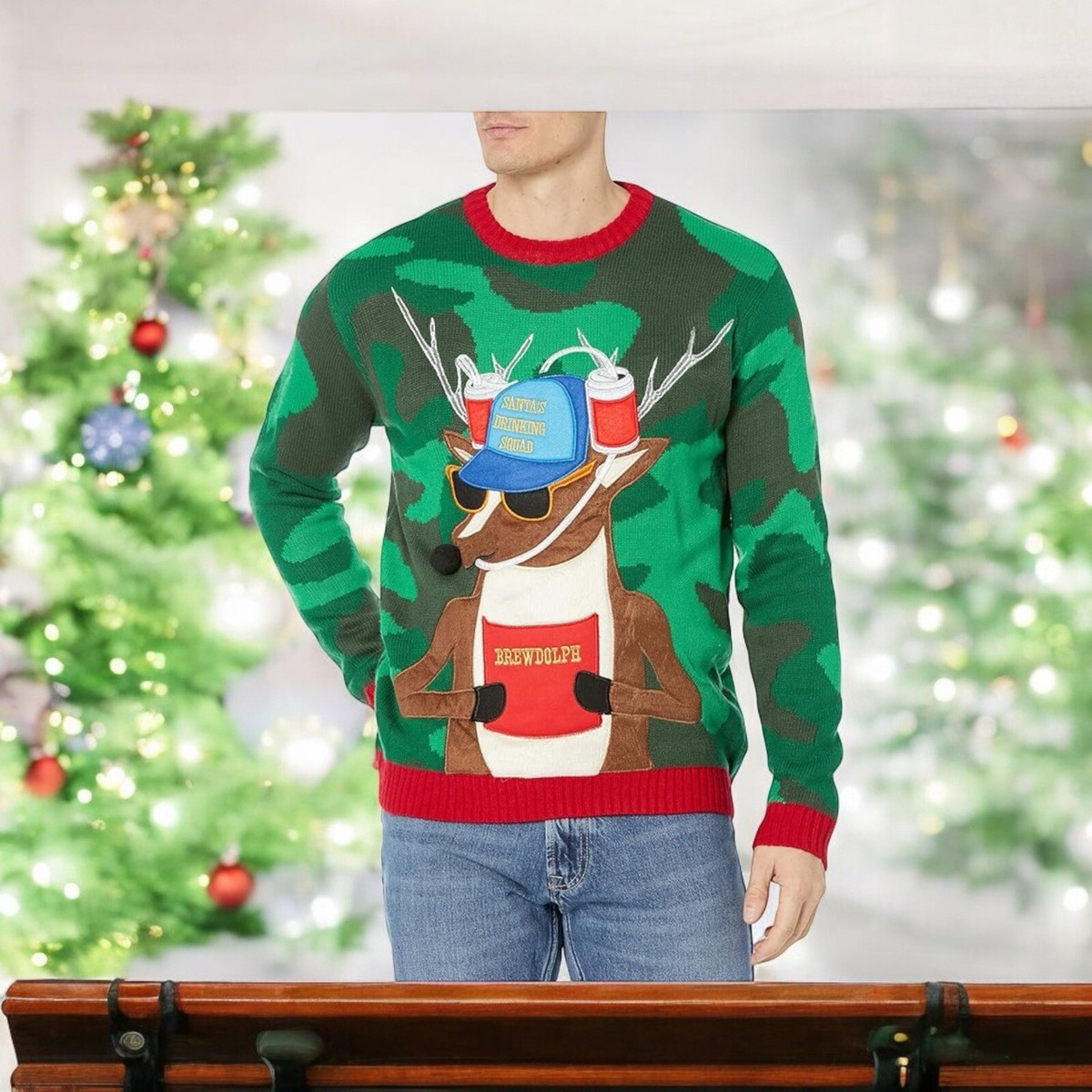 Blizzard Bay Ugly Christmas Sweater Men Size S Long Sleeve