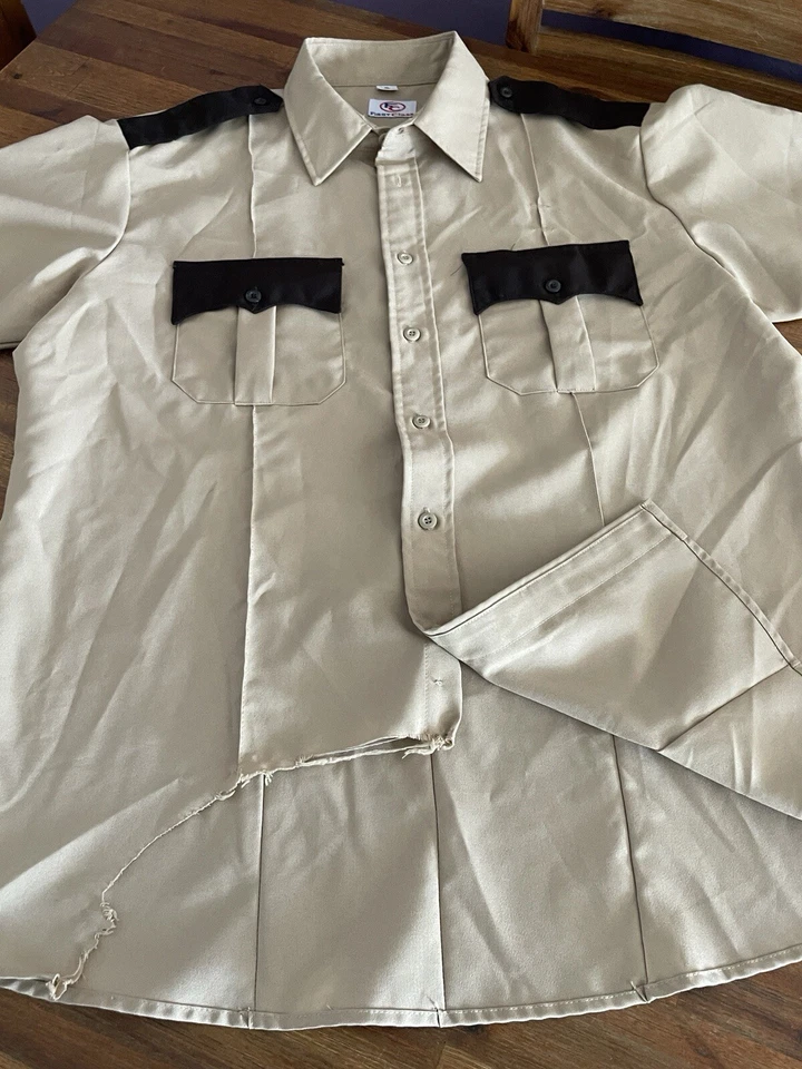 Sheriff Shirt Police Halloween Zombie Cop Men’s Large Ripped Shirt READ - Image 3 of 4