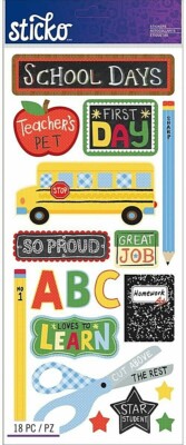 Sticko SCHOOL LARGE ICONS AND WORDS Stickers - 18 pcs