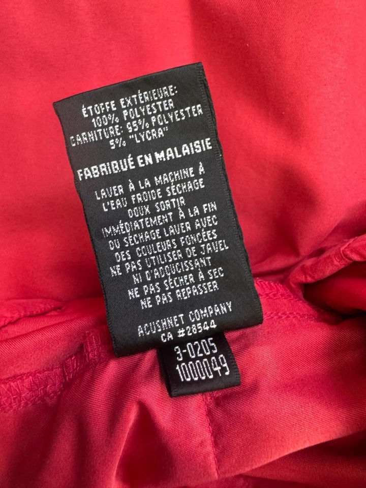 Footjoy Jacket Men Medium Red V Neck Short Sleeve Windshirt Golf Windbreaker Vtg - Image 4 of 4