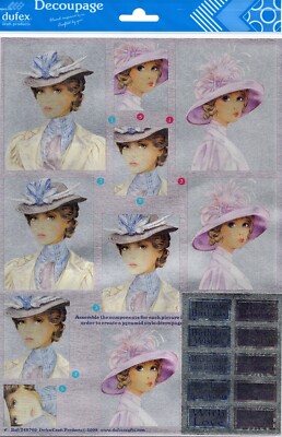 Dufex - 3D Decoupage Doppelpack - Pyramex - elegante Damen mit Hüten