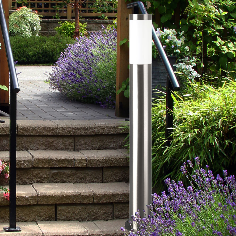 Standleuchte Außen Stehlampe LED Garten Sockelleuchte Edelstahl Säule