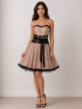 Vtg Jessica Mcclintock Formal Dress Strapless fairycore Y2k Tule Lace 12