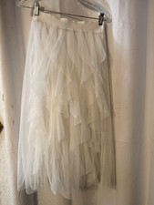 Sincerely Jules Layered Sheer White Skirt Jr. Medium Elastic Waist SATC Carrie