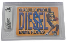 Shaquille O'Neal Signed 1999-00 Hoops #NP10 Lakers Beckett Witness Slabbed