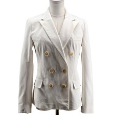 Polo Ralph Lauren Blazer Womens 4 White Twill Lined Slim Six-Button Jacket
