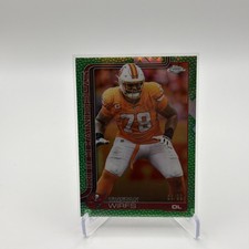 2025 Topps Chrome Tristan Wirfs Green Leather Football /99 #287 Buccaneers