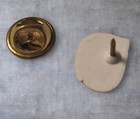 VTG Lapel Pinback Hat Pin Plastic REAL logo White Red  — photo 3