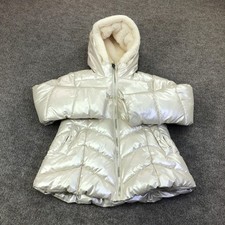 Rothschild Coat Girls 6X White Hooded Puffer Sherpa Lined Winter Coat Warm