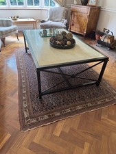 Bronzed Metal Coffee Table. Late 20th Century. Good Condition. Hand painted top.