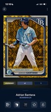 Topps Bunt Bowman Sapphire Chrome Prospects Adrian Santana Padparadscha 1/1 