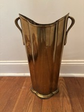 Vtg Solid Brass Umbrella Stand Hollywood Regency Country Cottage Farmhouse M 