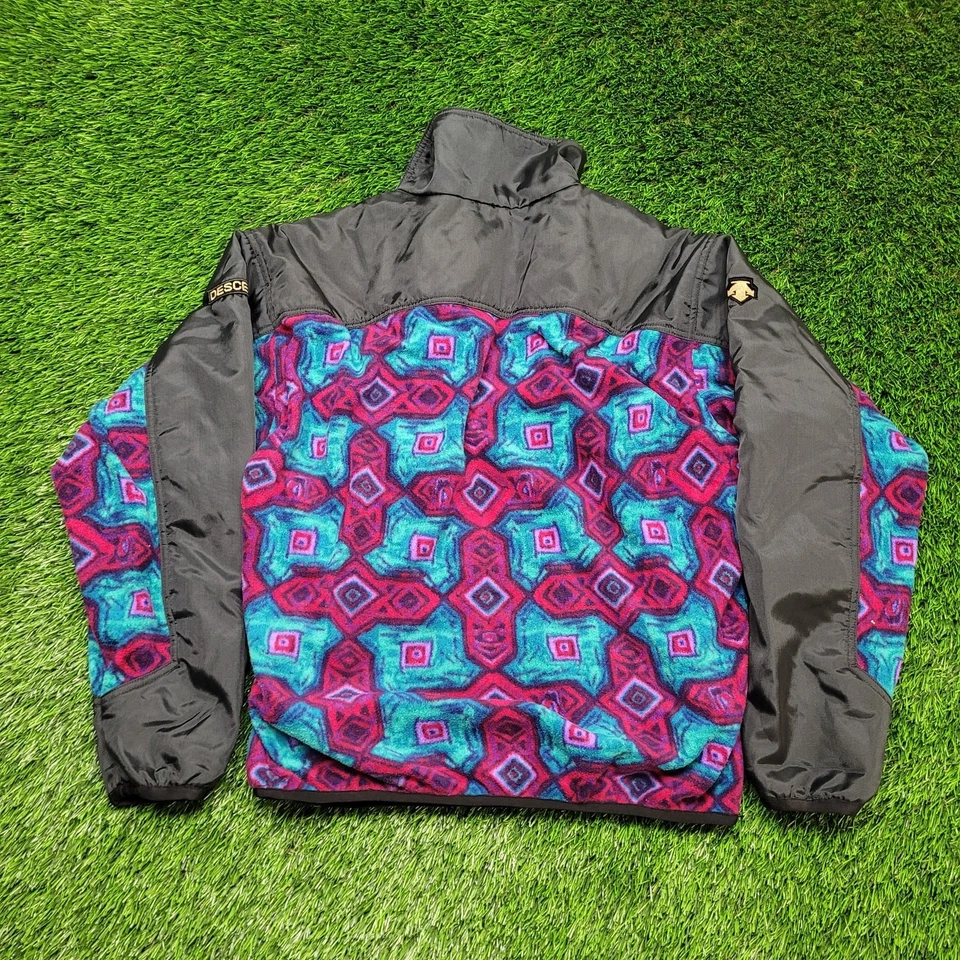 Vintage 80s 90s Descente Anorak Aztec Fleece Jacket S Fits M/L Ski Gorpcore - Image 3 of 4