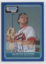 2006 Bowman Draft Chrome Picks Blue Refractor /150 Dustin Evans #DP81 Auto 0v1