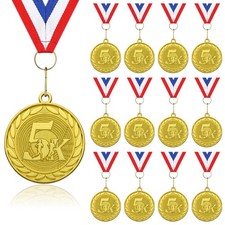 12 PCS Reading Award Medals 2 Inch Gold Metal With V-Neck Ribbons Gift