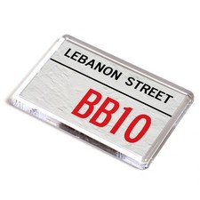 FRIDGE MAGNET - Lebanon Street BB10 - UK Postcode
