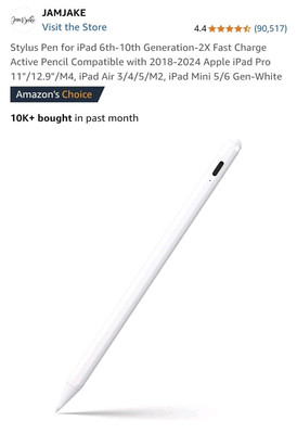 Stylus Pen for iPad with Palm Rejection Active Pencil FOR Apple iPad  JAMJAKE