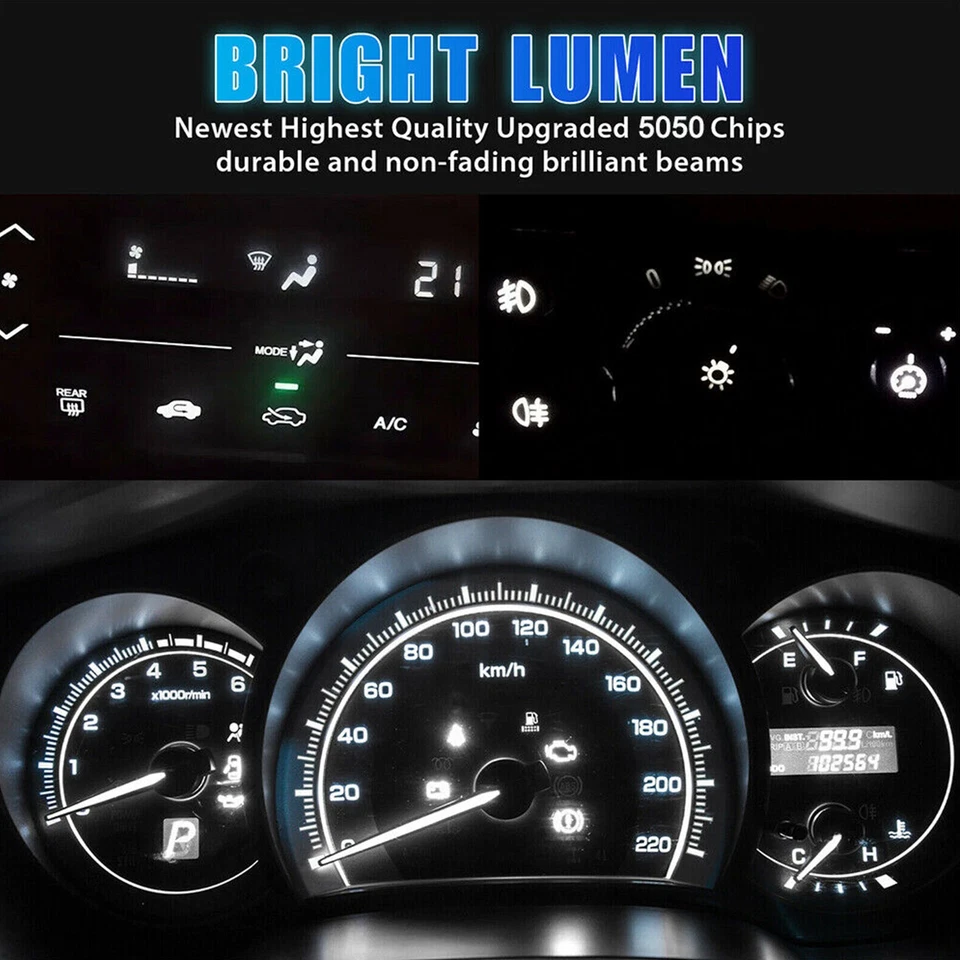 Gauge Cluster LED Dashboard Bulbs 6000K White For Chevy 73-87 C10 C20 C30 Truck - Image 4 of 4