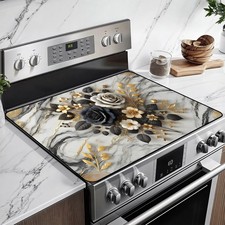 Heat-Resistant Glass Stove Top Cover with Anti-Slip Rubber Coating   28.5x