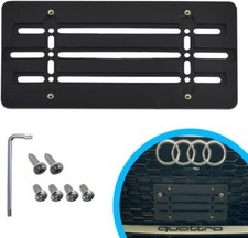 Front Bumper License Plate Bracket, Plate Holder Set w 6 Unique Screw Bolts Wr