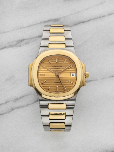 Vintage 1980s Patek Philippe Nautilus 3800 TT Champagne Gubeli...