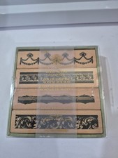 Anna Griffin Wood Mounted Rubber Stamps In Box- Ornamental Borders Dr41