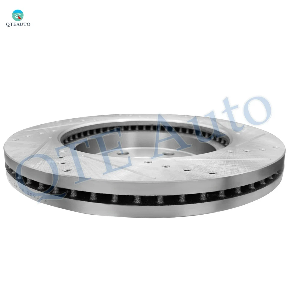 Front 330mm-Rear 345mm Drilled Brake Rotors For 2015-2020 Cadillac Escalade ESV - Image 4 of 4