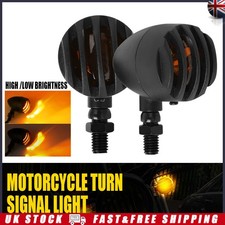Universal 2x Black Amber Bullet High & Low Turn Signal Indicators Blinkers Lamp